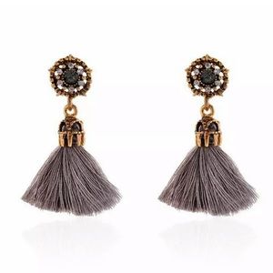 Elegant Crystal Tassel Earrings Long Drop Dangle